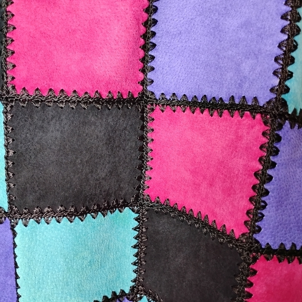 Vintage 90s Patchwork Suede Jacket Size 2X - Picture 5 of 9
